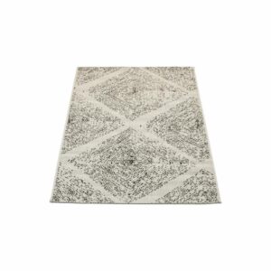 Alfombra Diseño Líneo De Rombos Gris THREE CARPENTS 80 x 150 Cm