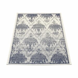 Alfombra Diseño Líneo Arabescos Azul THREE CARPENTS 80 x 150 Cm