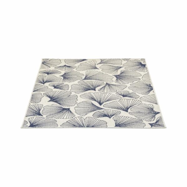 Alfombra Diseño Líneo Hojas Azul Con Beige THREE CARPENTS 120 x 170 Cm