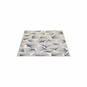 Alfombra Diseño Líneo Hojas Azul Con Beige THREE CARPENTS 120 x 170 Cm