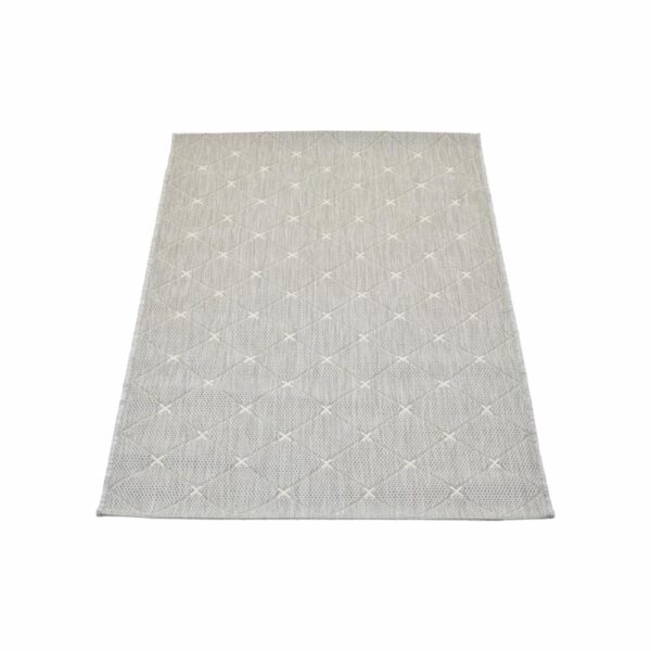 Alfombra Diseño Líneo De Rombos Taupé Con Beige THREE CARPENTS 80 x 150 Cm