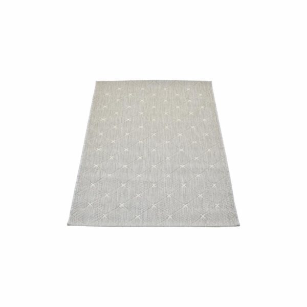 Alfombra Diseño Líneo De Rombos Taupé Con Beige THREE CARPENTS 80 x 150 Cm
