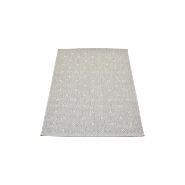 Alfombra Diseño Líneo De Rombos Taupé Con Beige THREE CARPENTS 80 x 150 Cm