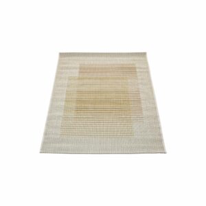 Alfombra Modelo Mundo Cuadrícula Doble, Tonos Beige Con Naranja THREE CARPENTS 80 x 150 Cm