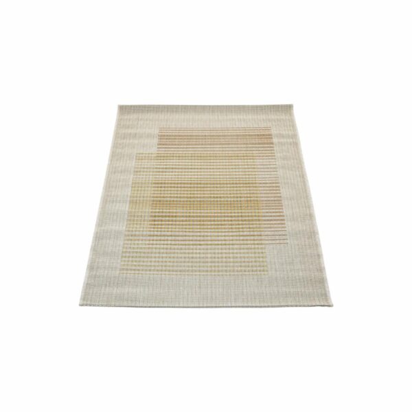 Alfombra Modelo Mundo Cuadrícula Doble, Tonos Beige Con Naranja THREE CARPENTS 80 x 150 Cm