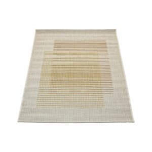 Alfombra Modelo Mundo Cuadrícula Doble, Tonos Beige Con Naranja THREE CARPENTS 80 x 150 Cm