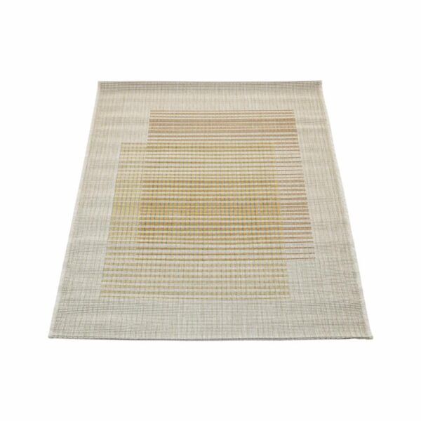 Alfombra Modelo Mundo Cuadrícula Doble, Tonos Beige Con Naranja THREE CARPENTS 80 x 150 Cm