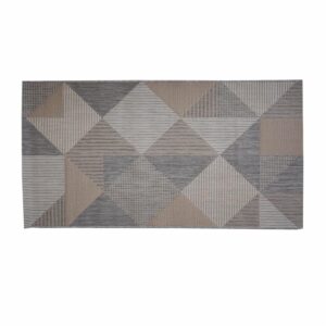 Alfombra Rombos Beige Con Grises BALTA 150 X 80 Cm