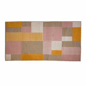 Alfombra Cuadros Rosa Con Amarillo BALTA 150 X 80 Cm