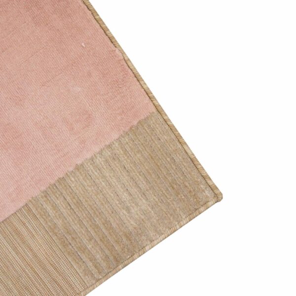 Alfombra Trama Formas Rosa Con Beige BALTA 150 X 80 Cm - Imagen 2