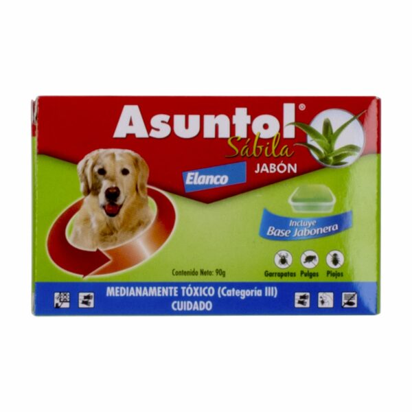 Jabón Para Mascota Antiparasitario Externo Con Sábila ASUNTOL 90 G
