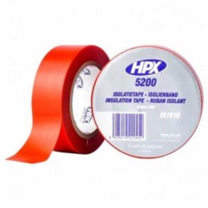 Cinta Adhesiva Aislante Pvc Color Rojo HPX 19mm X 10M