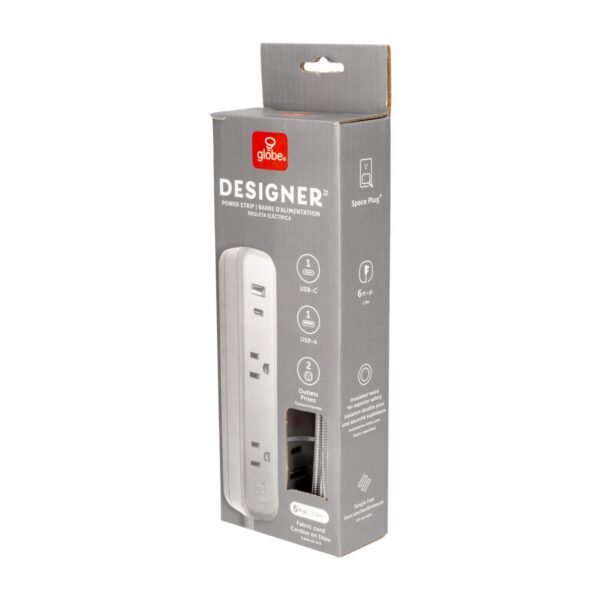 Multitoma Eléctrica Con USB Gris GLOBE Unidad - Imagen 2