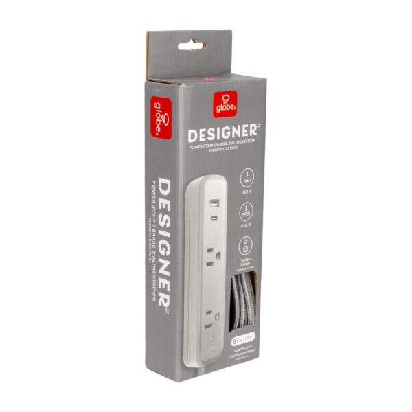 Multitoma Eléctrica Con USB Gris GLOBE Unidad - Imagen 3