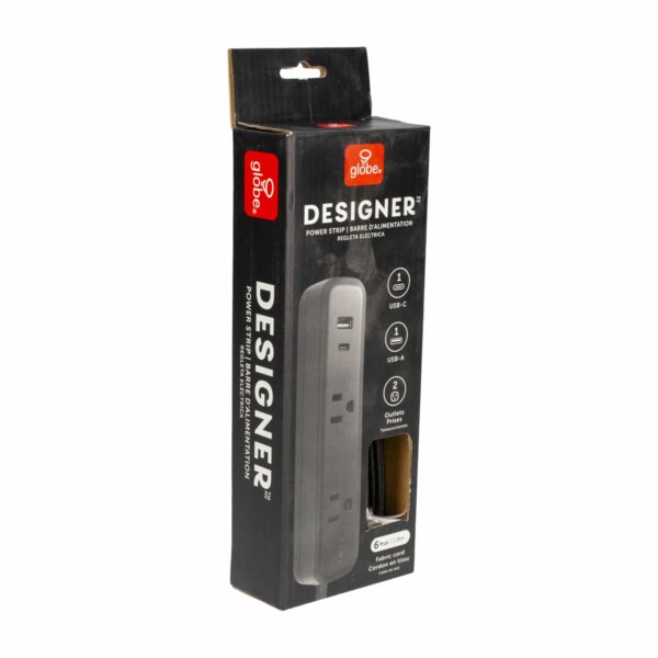 Multitoma Eléctrica Con USB Negro GLOBE Unidad - Imagen 3
