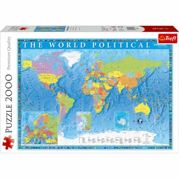 Rompecabezas Mapa Político Del Mundo TREFL 2000 Piezas