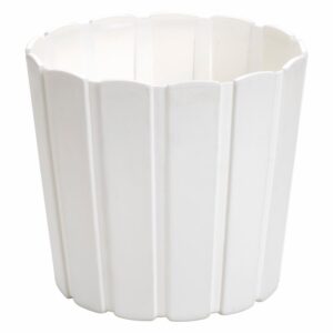 Maceta Cónica Rayas 144X144X130 Blanco PROSPERPLAST Unidad