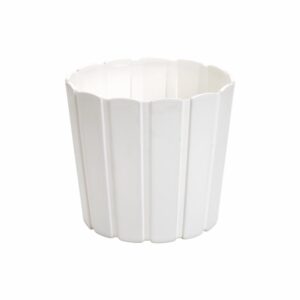 Maceta Cónica Rayas 144X144X130 Blanco PROSPERPLAST Unidad