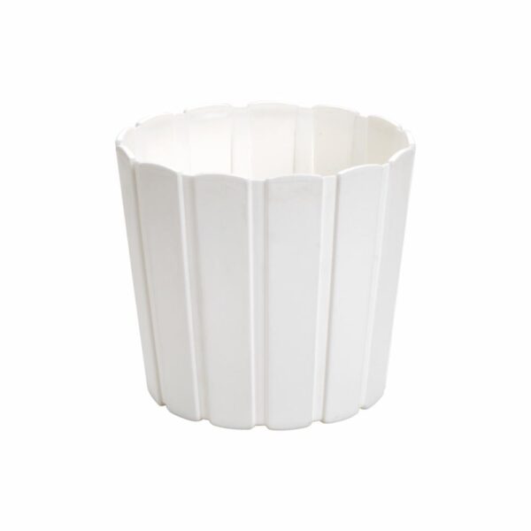 Maceta Cónica Rayas 144X144X130 Blanco PROSPERPLAST Unidad