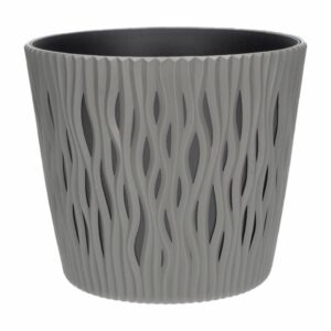 Maceta Cónica Diseño Tallado 189X189X165 Gris PROSPERPLAST Unidad