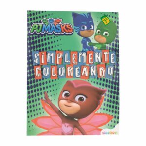 Libro Infantil Pj Masks Simplemente Coloreando Verde SICOBEN 24 Páginas