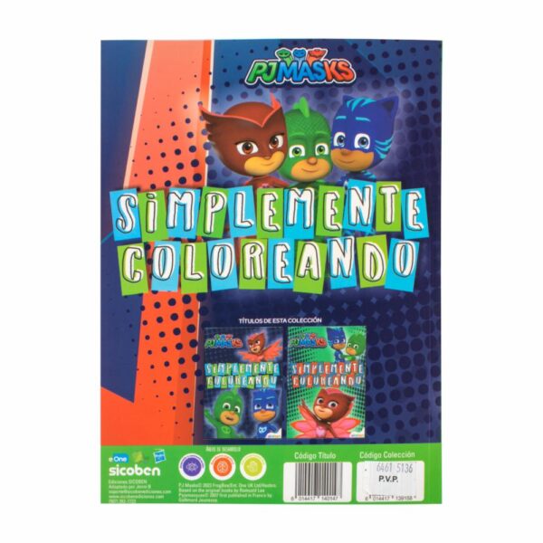 Libro Infantil PJ Mask Simplemente Coloreando Azul SICOBEN Unidad - Imagen 2