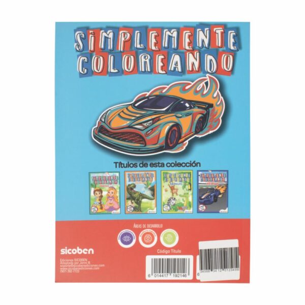 Libro Infantil Simplemente Coloreando Vehiculos SICOBEN 24 Páginas - Imagen 2
