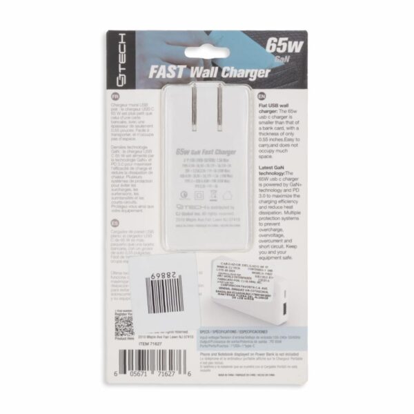 Cargador Rápido De Pared Slim CJ TECH 65 W - Imagen 2