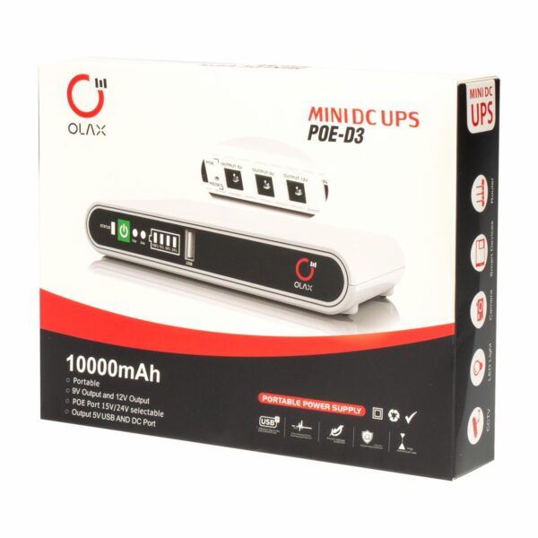 Mini Ups POE-D3  5 Horas De Respaldo OLAX 10000 mAh - Imagen 4