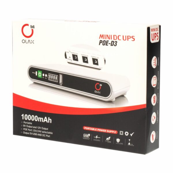 Mini Ups POE-D3  5 Horas De Respaldo OLAX 10000 mAh - Imagen 4
