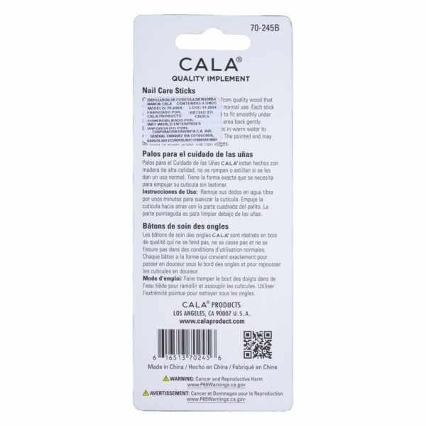 Empujador De Cutícula De Madera Nail Care Sticks CALA Set X4 - Imagen 2