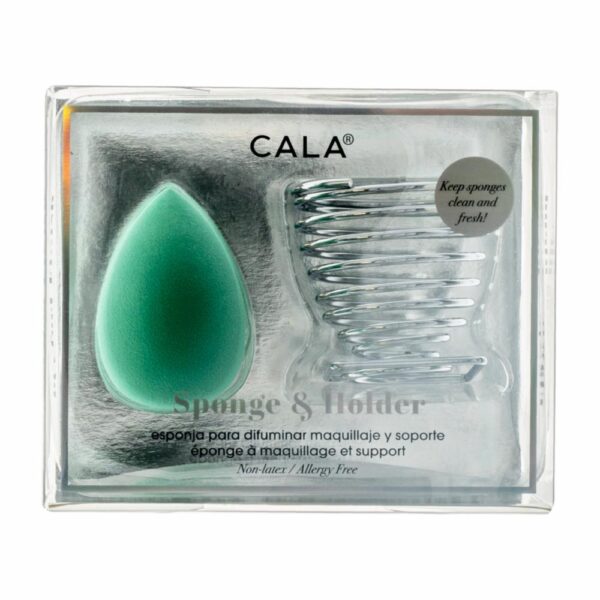 Esponja Para Maquillaje Con Soporte Sponge & Holder Mint Teardrop CALA 1 U