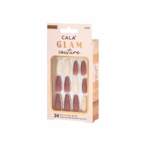 Kit De Unas 24 Pc / Glam Couture - Med Coffin Marble/Mauve- 24 Pc Nail Kit CALA Unidad