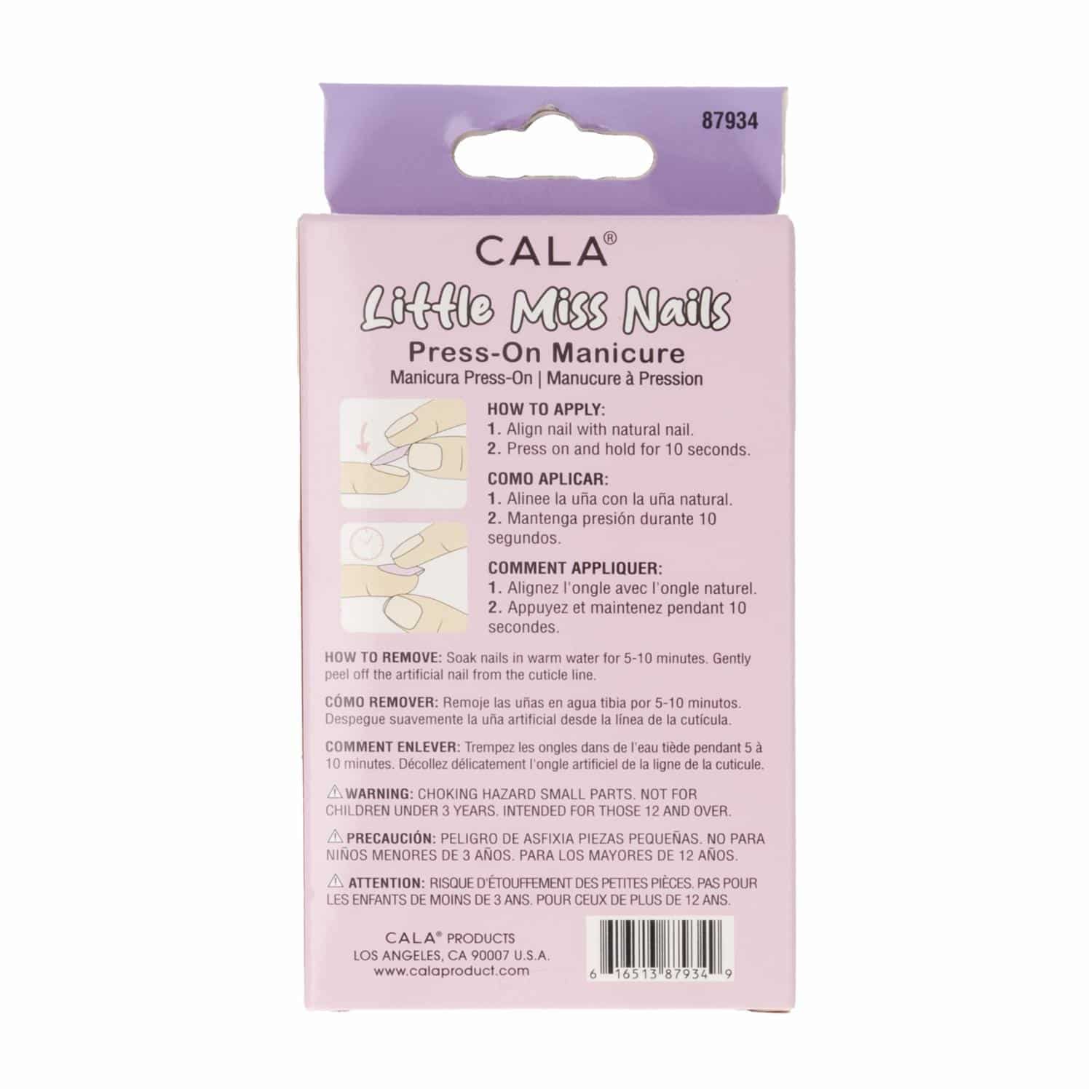 Uñas Postizas Morado Amarillo Verde CALA 24 Piezas - Imagen 2