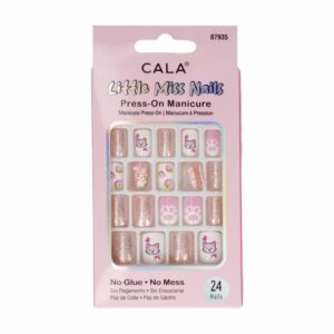 Uñas Postizas Rosado Y Blanco CALA 24 Piezas