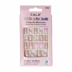 Uñas Postizas Rosado Y Blanco CALA 24 Piezas