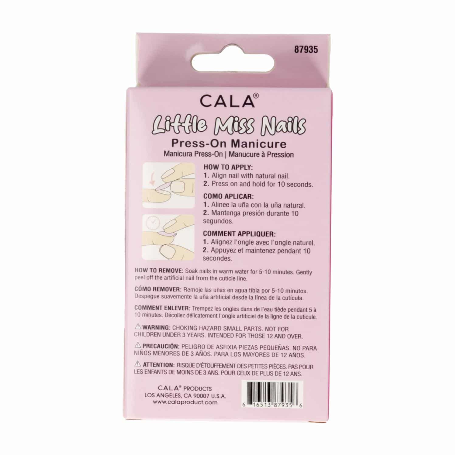 Uñas Postizas Rosado Y Blanco CALA 24 Piezas - Imagen 2