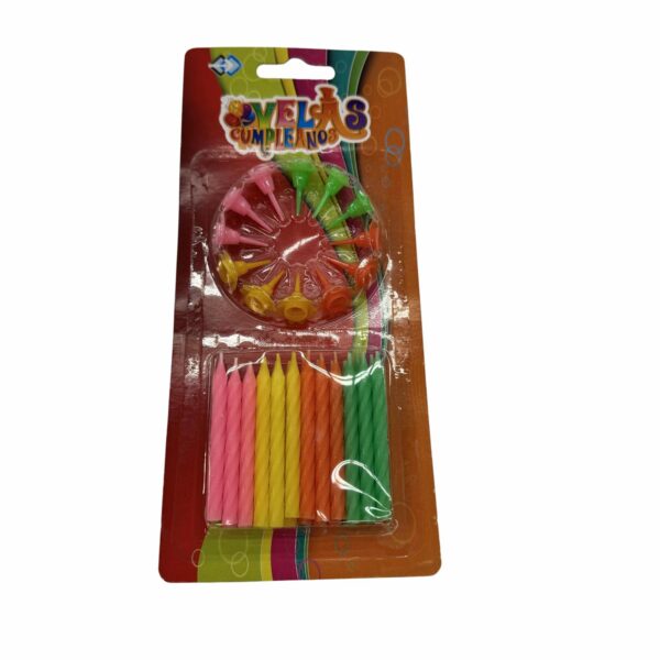 Vela Neón Posa Velas IMPOR.CUMPLEAÑOS X24 unidades