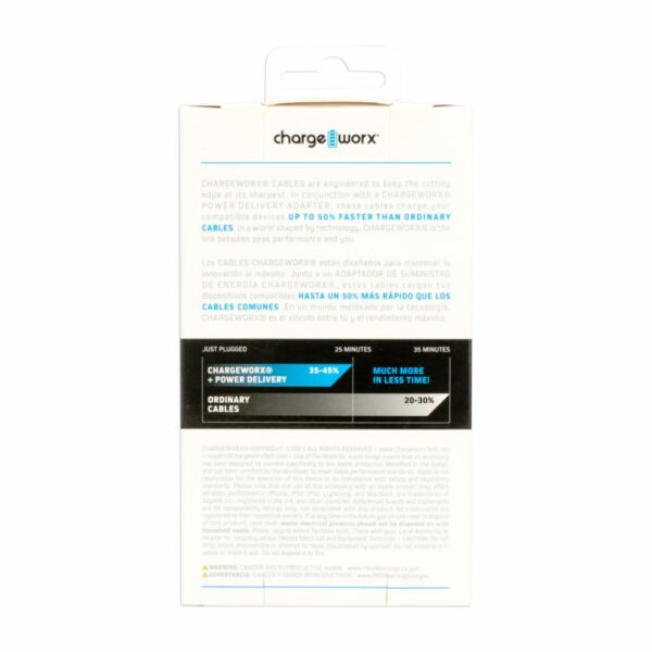 Cable Lightning Usb-C Negro CHARGE WORX 6 Pies - Imagen 2