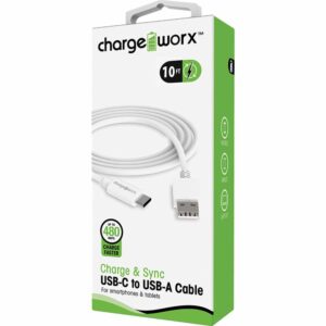 Cable Usb-C A Usb-A Blanco 120-2783 CHARGE WORXS Unidad