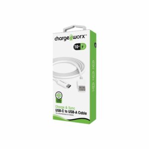 Cable Usb-C A Usb-A Blanco 120-2783 CHARGE WORX Unidad