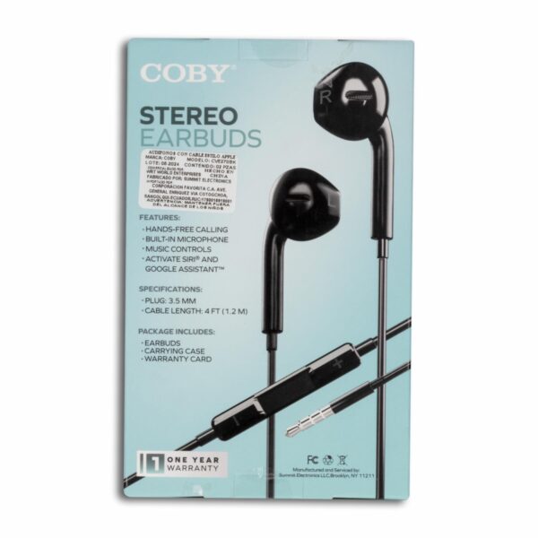 Audífonos Stereo Earbuds CVE270BK COBY Con Cable - Imagen 2