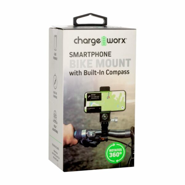 Soporte De Celular Biciclete Con Brujula CHARGE WORX CHA-CX9722BK - Imagen 3
