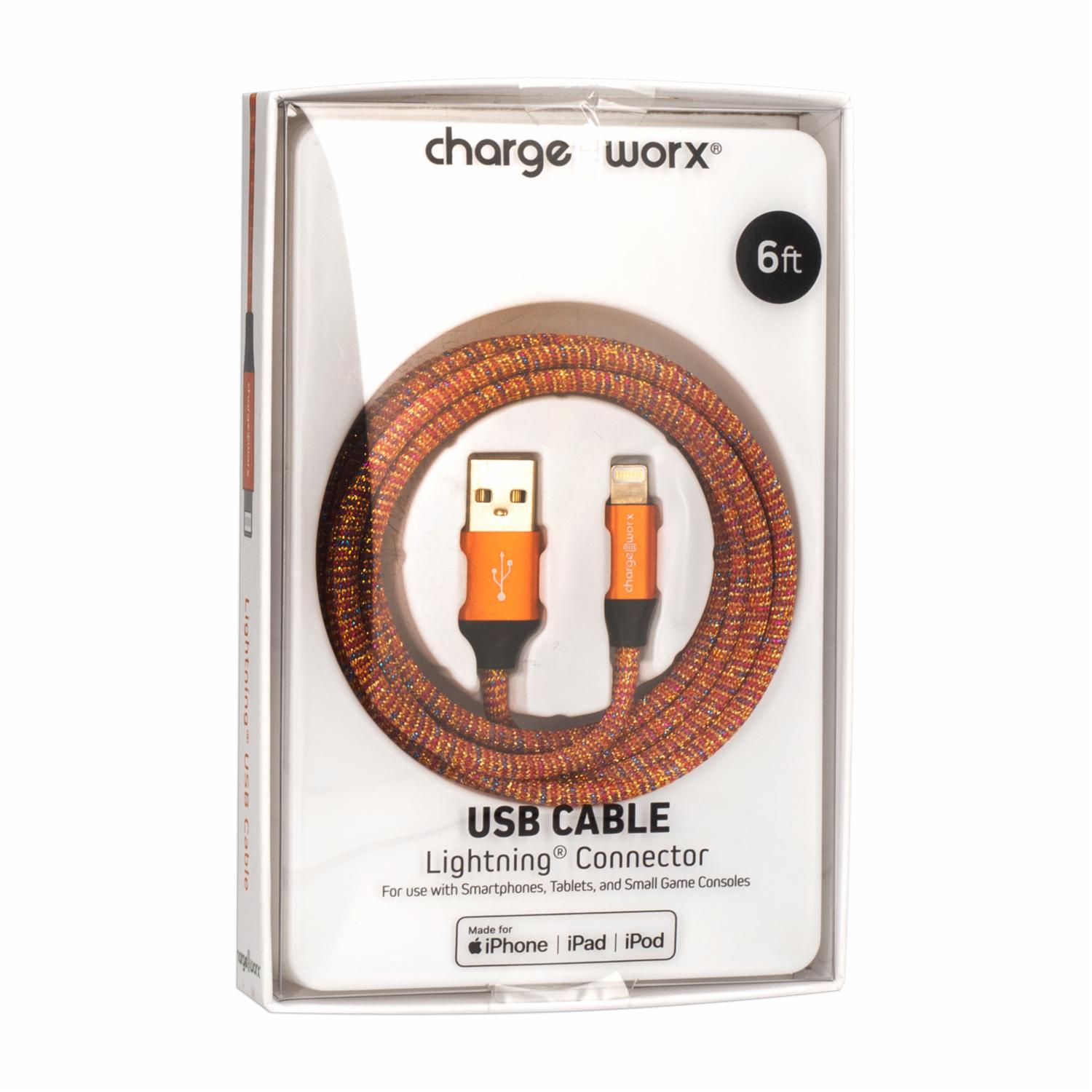 Cable Usb-c Naranja CHARGE WORX 6 Pies - Imagen 3