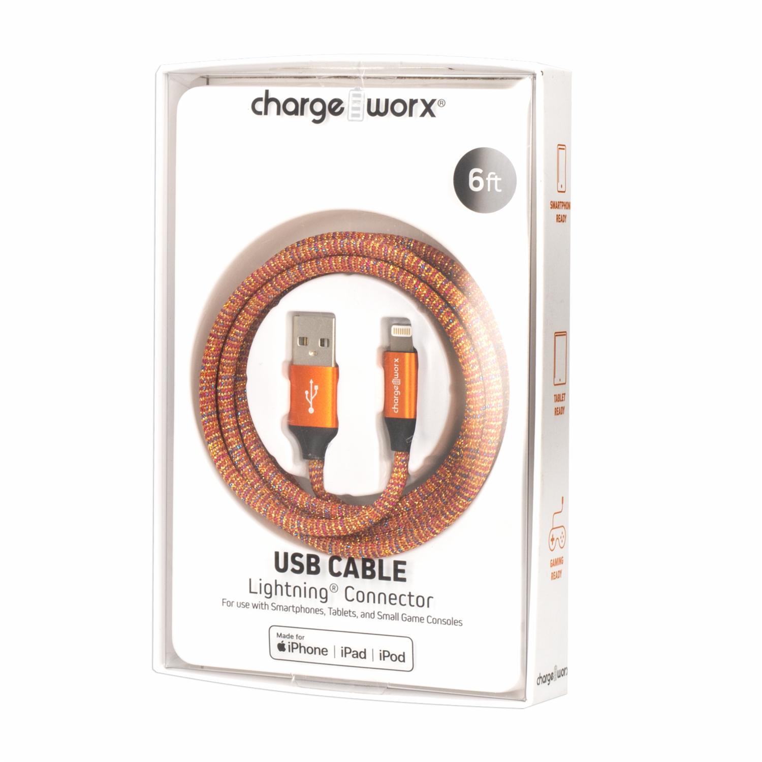 Cable Usb-c Naranja CHARGE WORX 6 Pies - Imagen 4