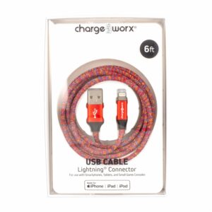 Cable Usb-c Rojo CHARGE WORX 6 Pies