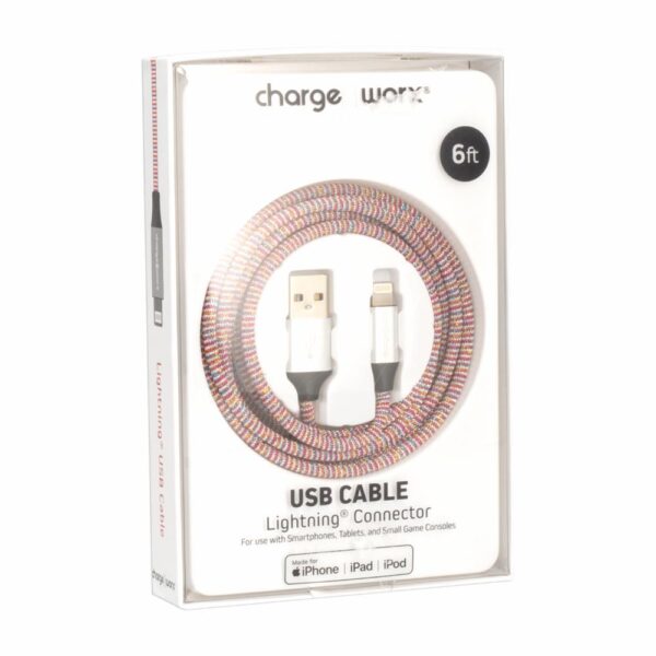 Cable Usb-c Rojo CHARGE WORXS 6 Pies - Imagen 3