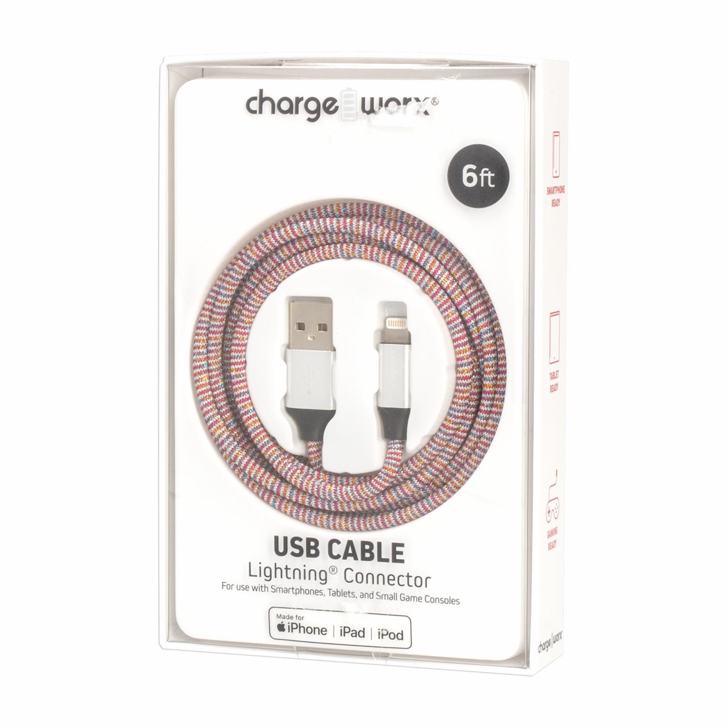 Cable Usb-c Rojo CHARGE WORX 6 Pies - Imagen 4