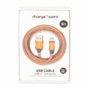 Cable Usb-c Naranja CHARGE WORX 6 Pies