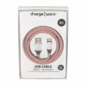 Cable Usb-c Rojo CHARGE WORX 6 Pies